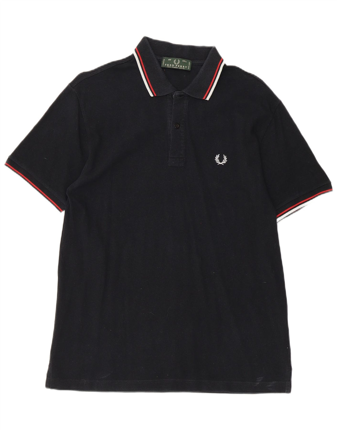 Fred Perry Mens Polo Shirt Large Black Cotton