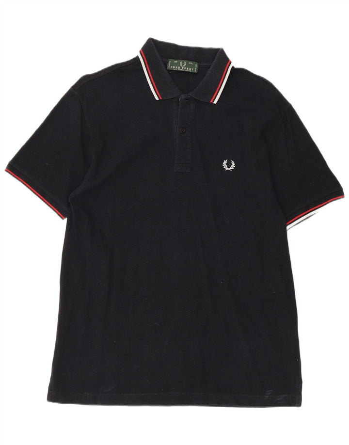 Fred Perry Mens Polo Shirt Large Black Cotton