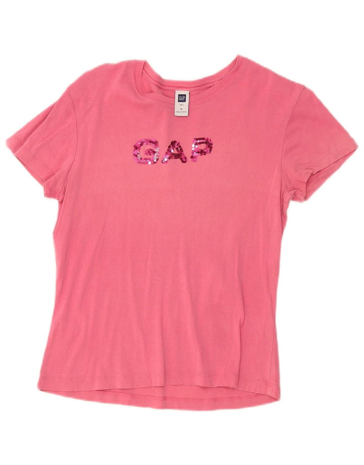 Gap Womens Graphic T-Shirt Top UK 12 Medium Pink