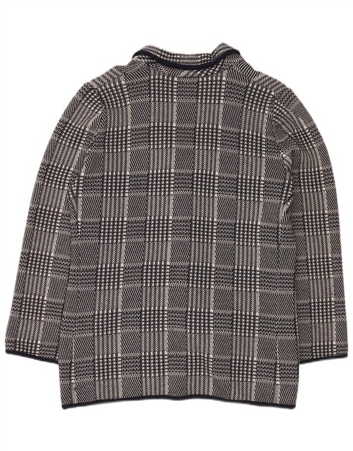 VALENTINO Womens Miss V Blazer Jacket IT 48 XL Navy Blue Houndstooth