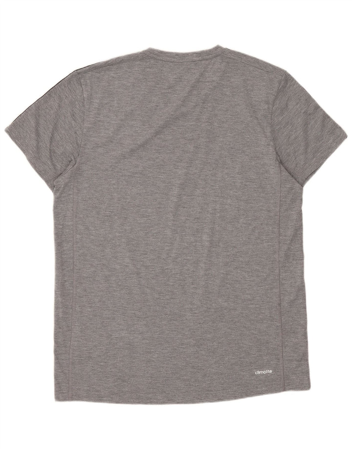 Adidas Mens Climalite T-Shirt Top Large Grey Cotton