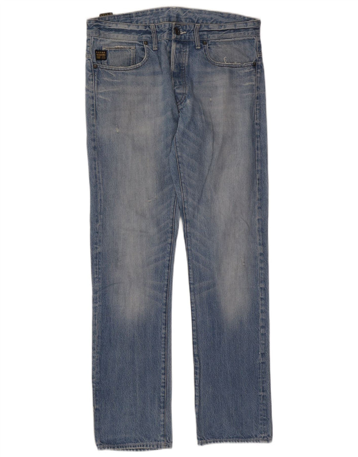 G-Star Mens Straight Jeans W33 L32 Blue Cotton