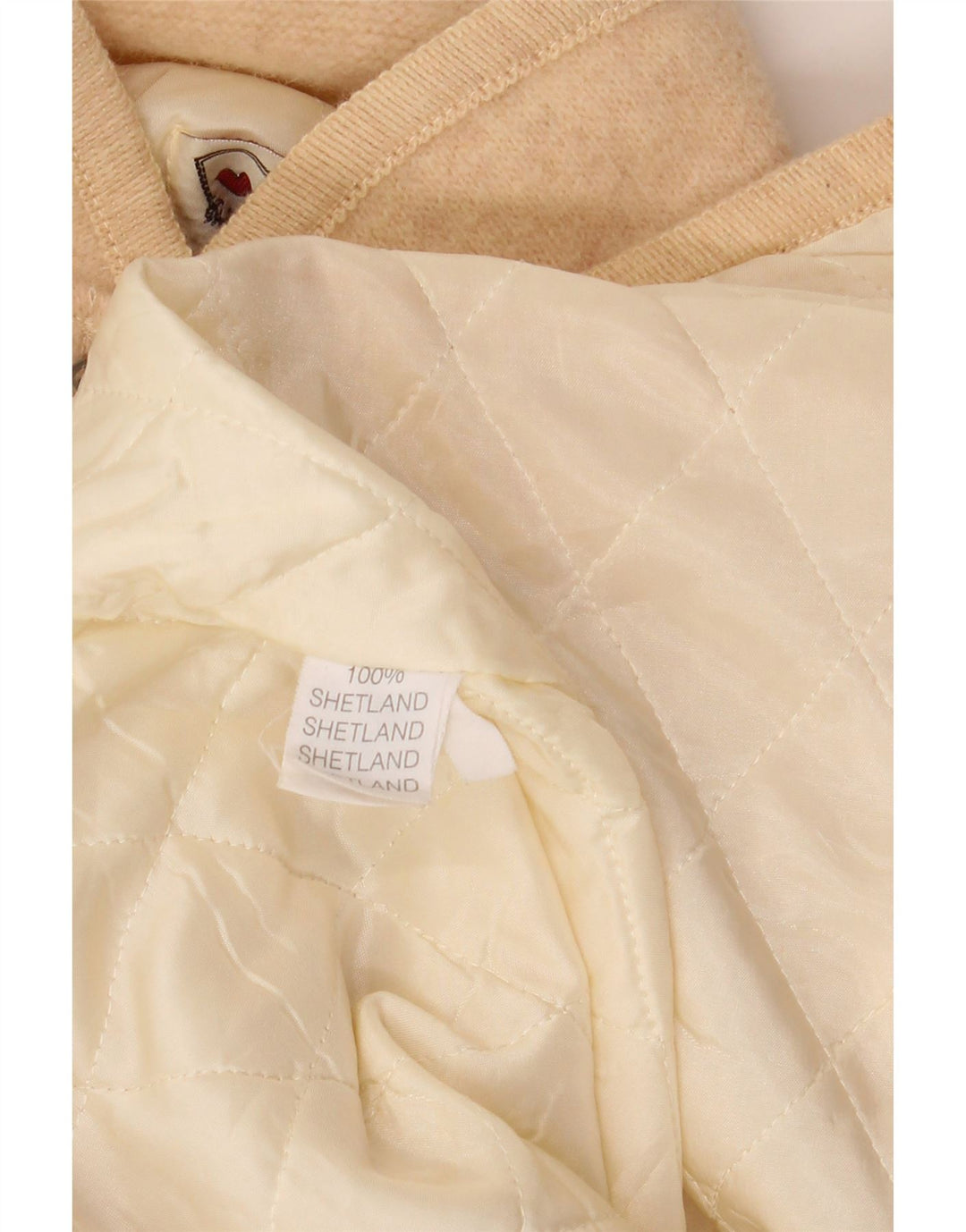 VINTAGE Womens Graphic 5 Button Blazer Jacket UK 14 Large Beige