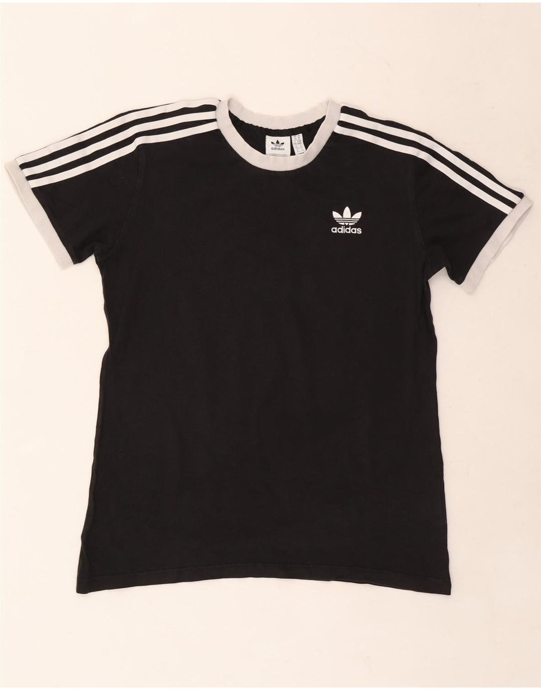 ADIDAS Womens T-Shirt Top UK 14 Medium Black Cotton