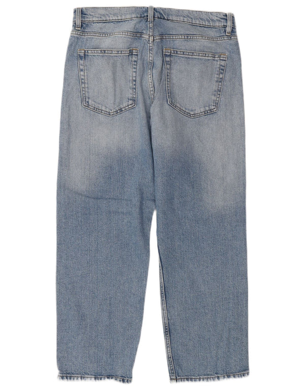 Marks & Spencer Womens Regular Straight Jeans UK 12 Medium W30 L25 Blue