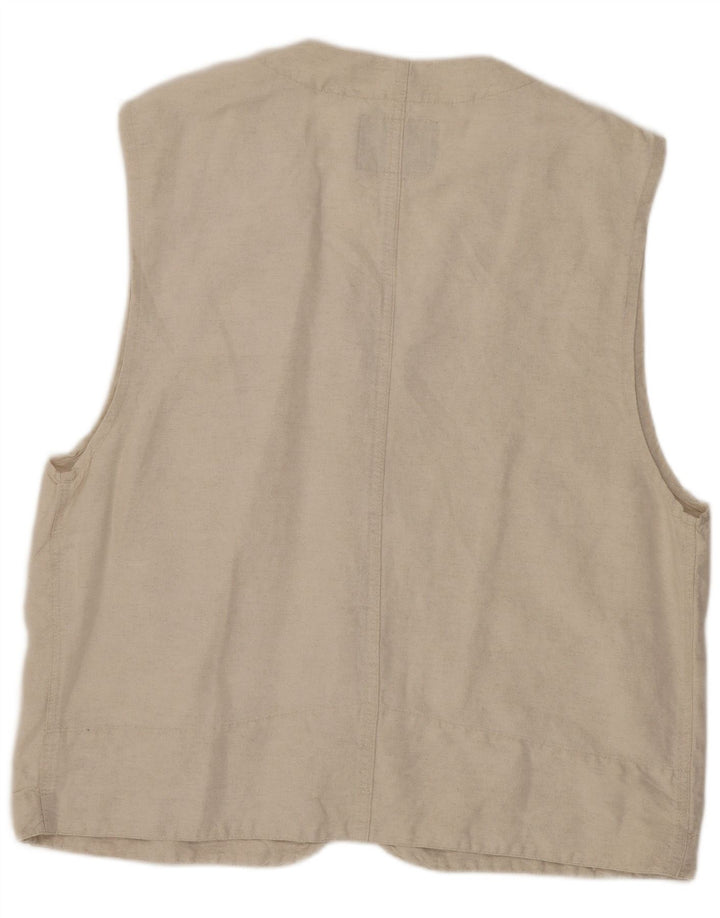 Vintage Mens Waistcoat Large Beige