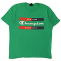 Champion Mens Graphic T-Shirt Top Medium Green Cotton
