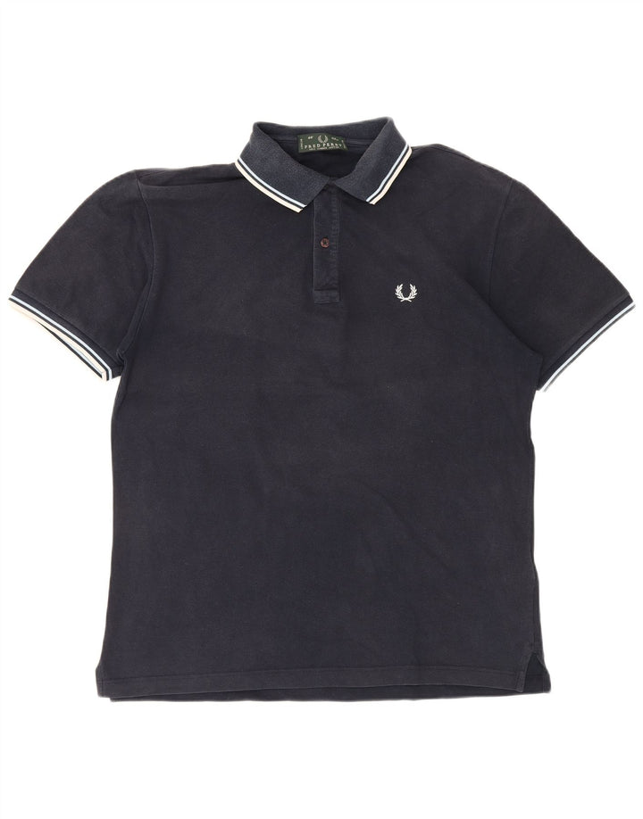 Fred Perry Mens Polo Shirt Large Navy Blue Cotton