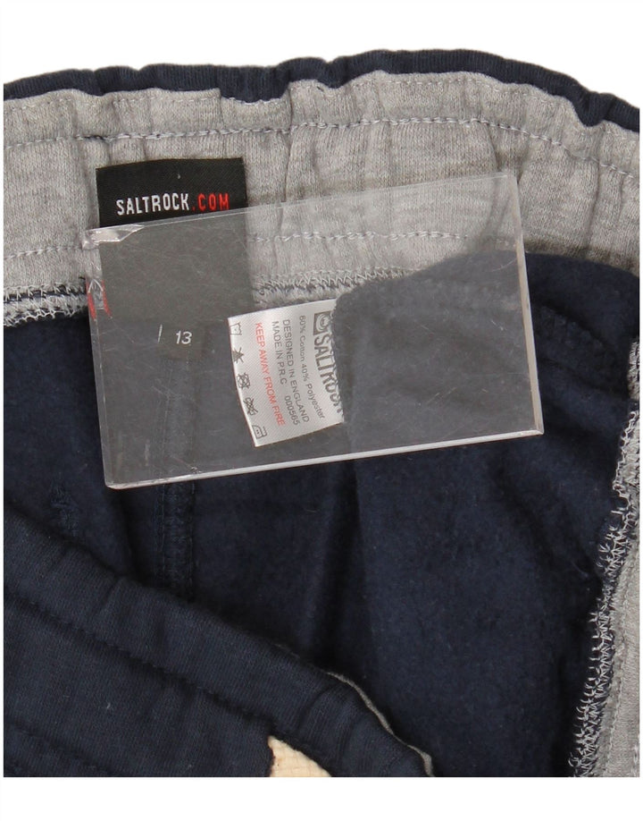 SALTROCK Boys Graphic Tracksuit Trousers 12-13 Years Navy Blue Cotton