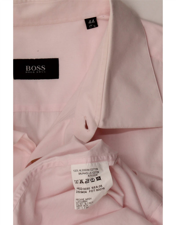 HUGO BOSS Mens Shirt Size 17 1/2 44 XL Pink Cotton