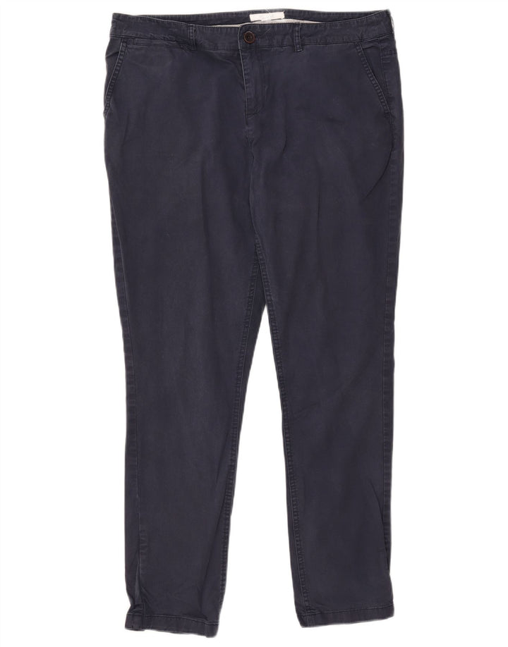 White Stuff Mens Slim Chino Trousers UK 14 Large W37 L28  Navy Blue Cotton