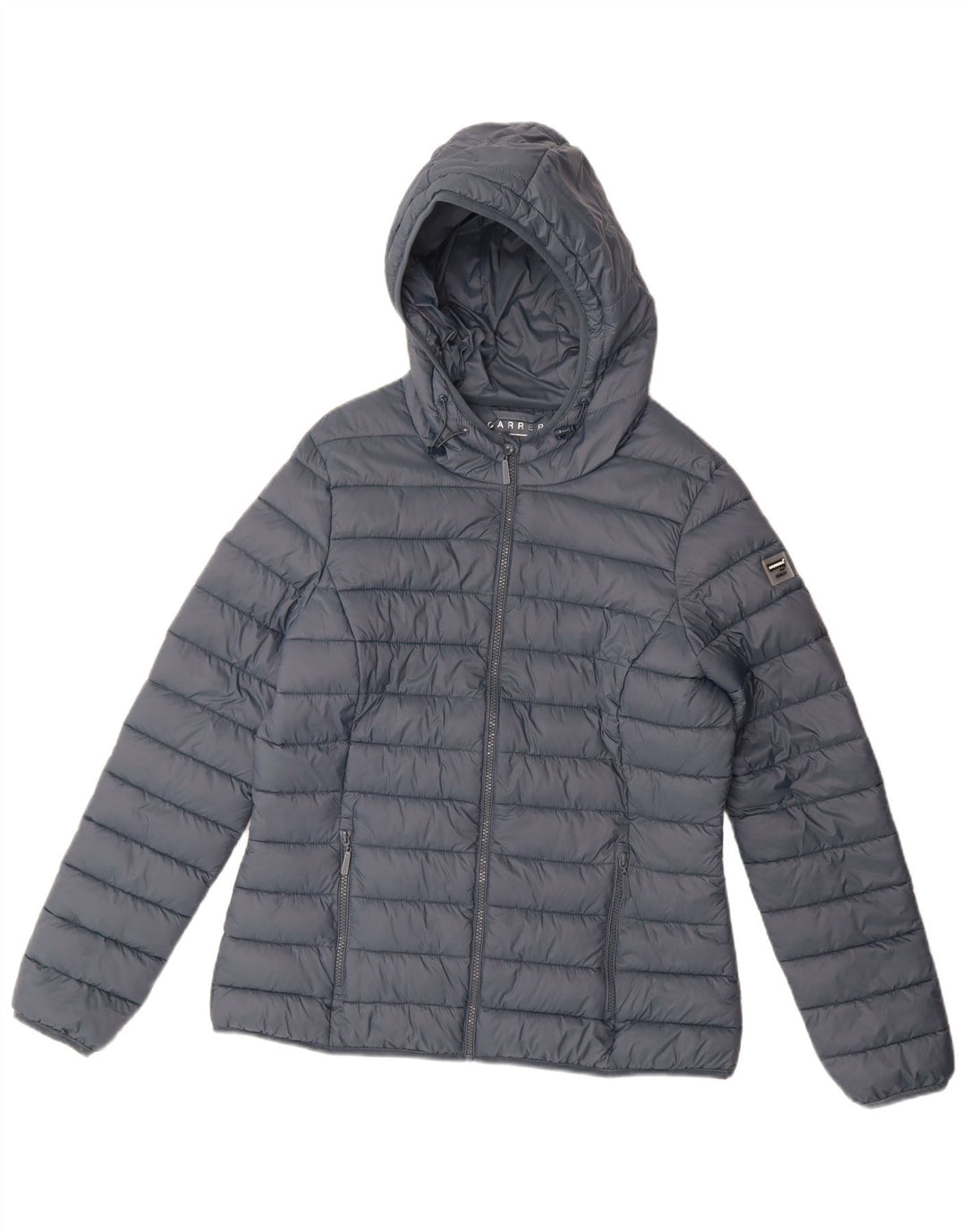 Carrera Womens Hooded Padded Jacket UK 16 Large Blue Polyamide