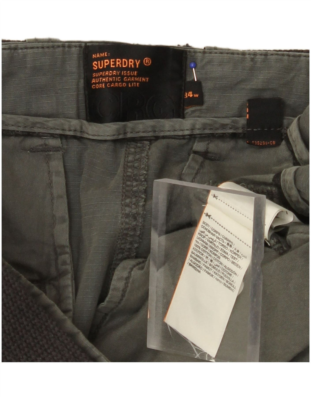 SUPERDRY Mens Cargo Shorts W34 Large Khaki Cotton