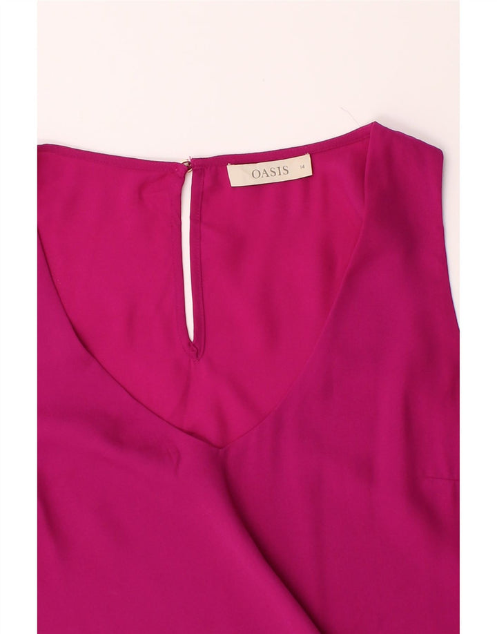 OASIS Womens Sleeveless Blouse Top UK 14 Medium Pink Polyester Vintage Oasis and Second-Hand Oasis from Messina Hembry 