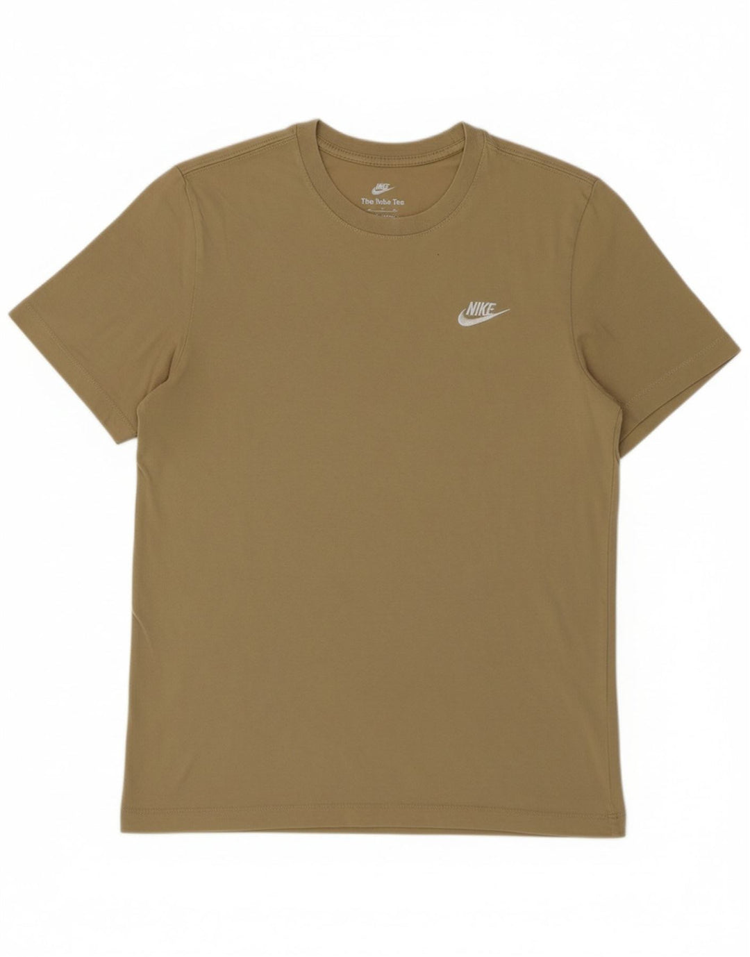 NIKE Mens Graphic T-Shirt Top Small Beige Cotton