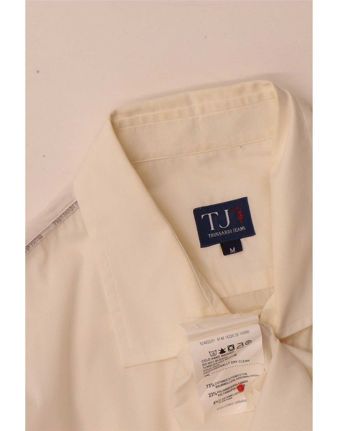 Trussardi Jeans Mens Shirt Medium White Cotton