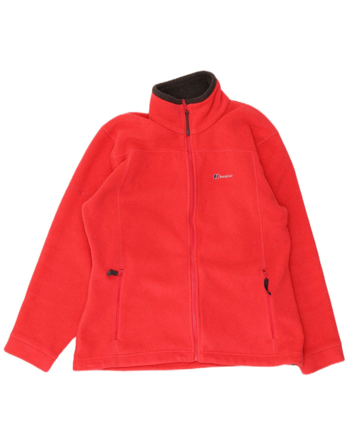 Berghaus Womens Fleece Jacket UK 14 Large Red Polyester