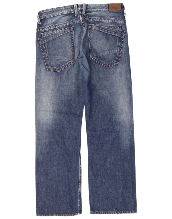 PEPE JEANS Mens Straight Jeans W33 L34 Blue Cotton