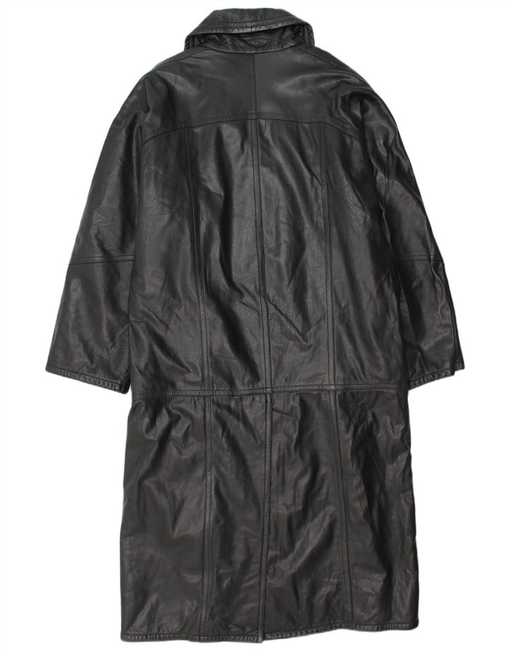 Vittorio Forti Mens Leather Coat IT 48 Medium Black