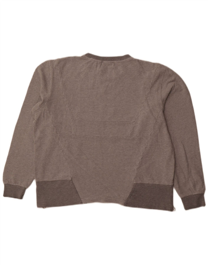 ADIDAS Womens Oversized Sweatshirt Jumper UK 18 XL Grey Cotton