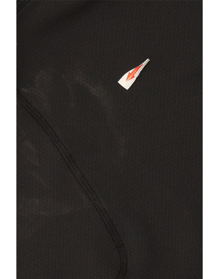 Nike Mens Zip Neck Top Long Sleeve UK 42/44 Large Black Polyester