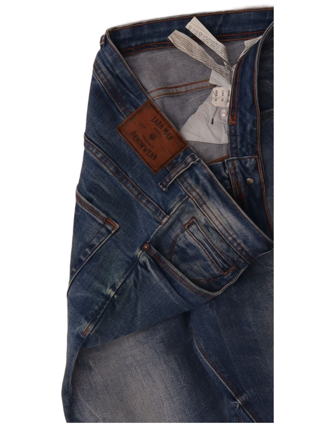 ZARA Mens Slim Jeans EU 44 Large W34 L31 Blue Cotton