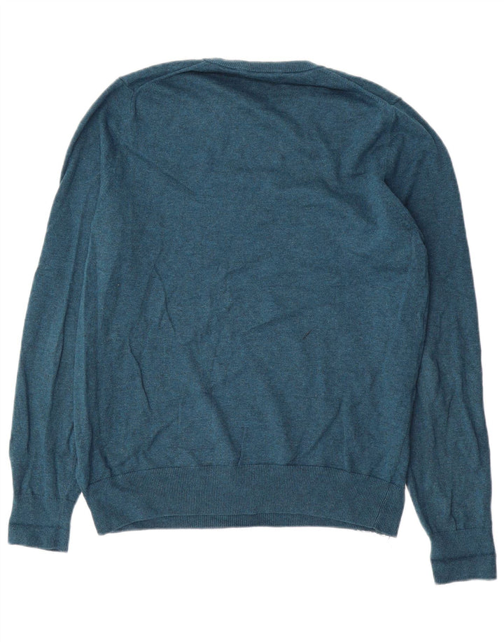 Marks & Spencer Mens Crew Neck Jumper Sweater Medium Blue Cotton