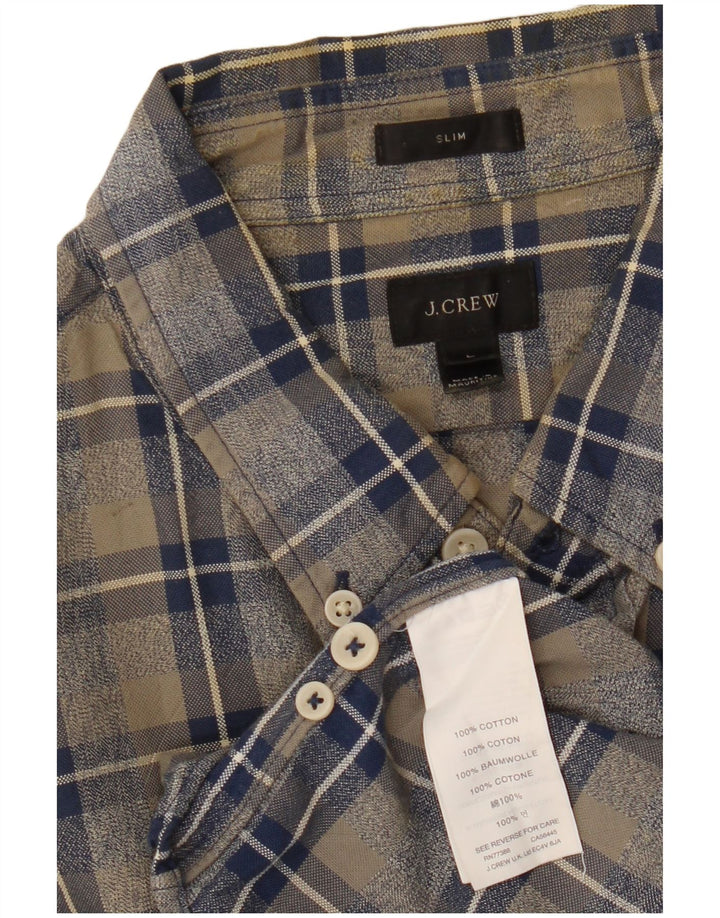J. Crew Mens Slim Fit Shirt Large Multicoloured Check Cotton