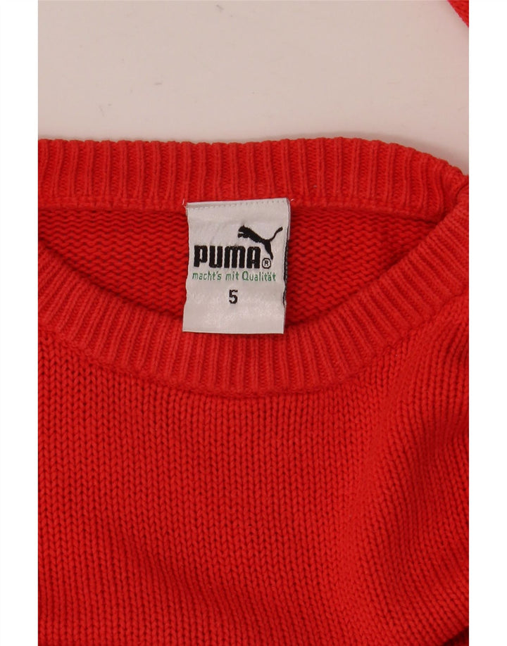 Puma Mens Crew Neck Jumper Sweater Small Red Cotton