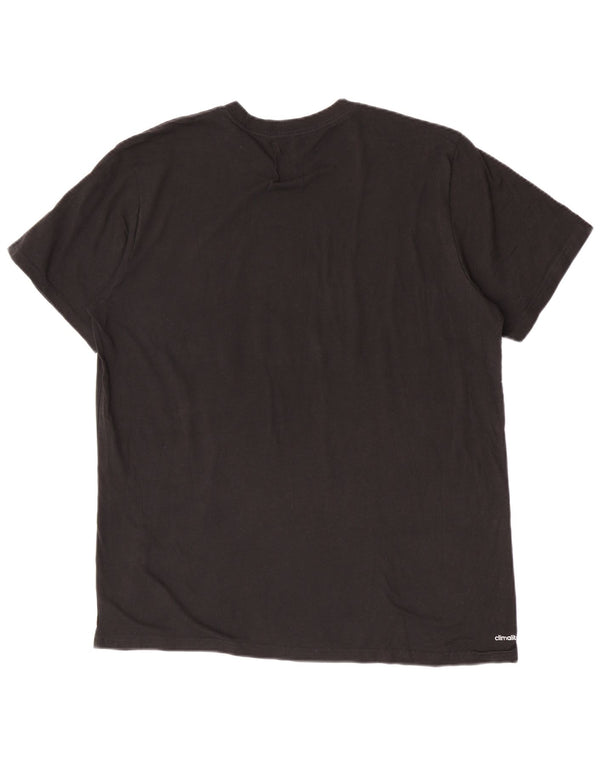Adidas Mens Climalite Graphic T-Shirt Top XL Black Polyester