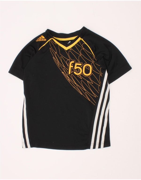 Adidas Boys F50 Graphic T-Shirt Top 5-6 Years Black Polyester