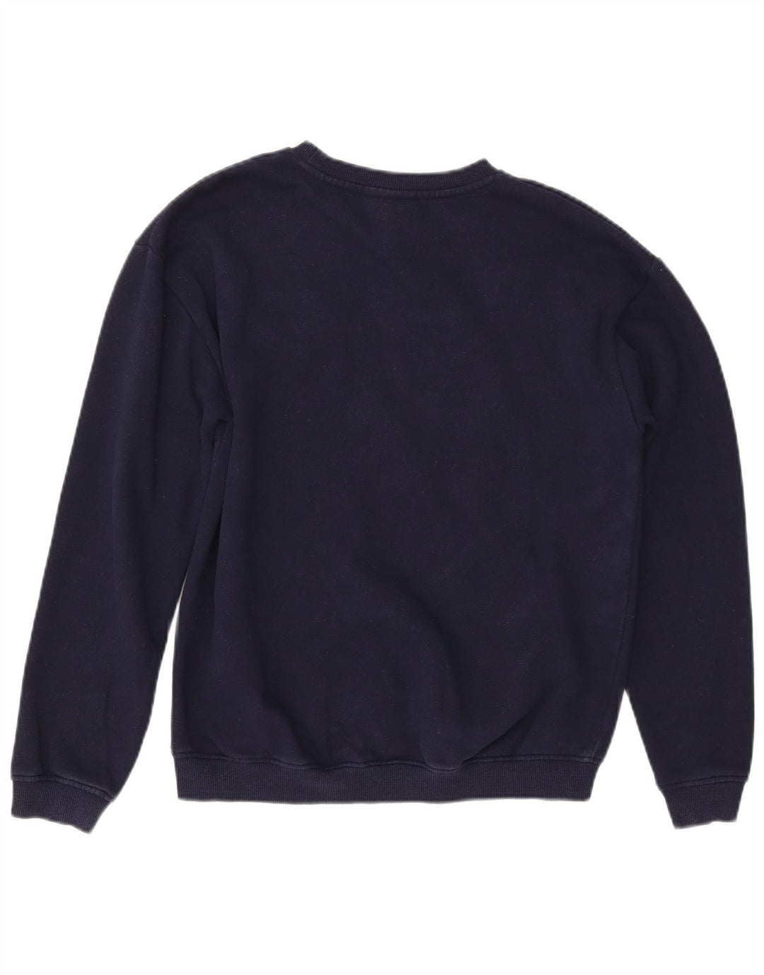 ELLESSE Womens Graphic Sweatshirt Jumper UK 12 Medium Navy Blue Cotton