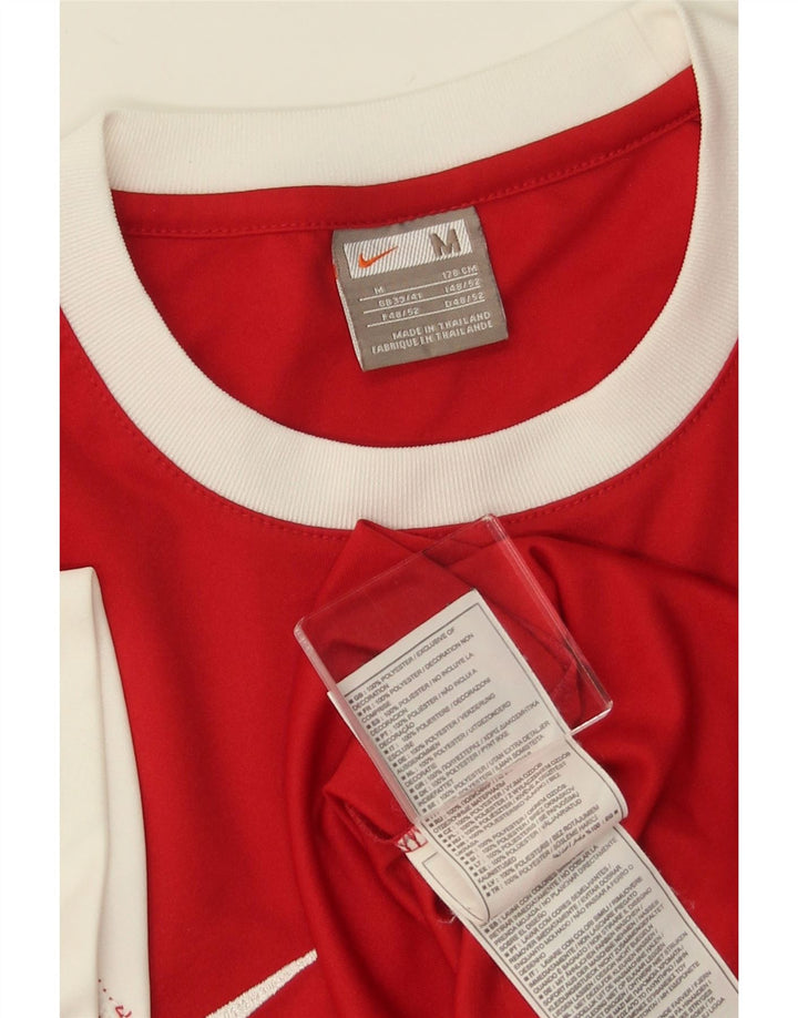 NIKE Mens T-Shirt Top UK 39/41 Medium Red Colourblock Polyester