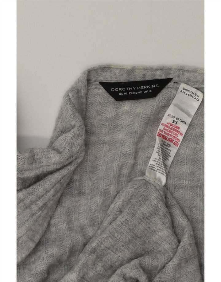 DOROTHY PERKINS Womens Longline Cardigan Sweater UK 14 Large Grey