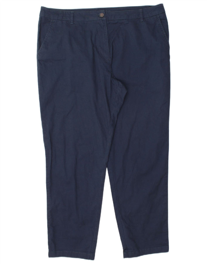 CREW CLOTHING Womens Tapered Chino Trousers UK 16 Large W38 L29 Navy Blue