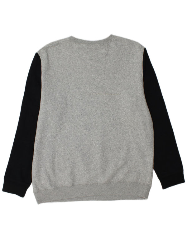 CONVERSE Mens Graphic Sweatshirt Jumper XL Grey Colourblock Cotton