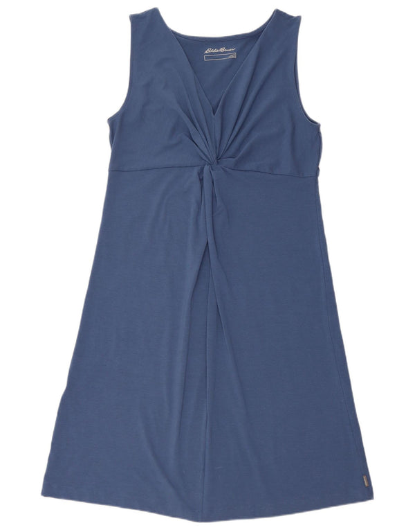 Eddie Bauer Womens Sleeveless A-Line Dress UK 14 Large Blue Polyester