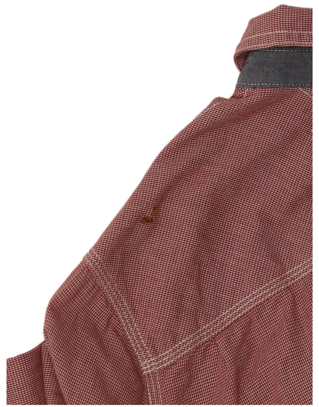 Tommy Hilfiger Mens Shirt Medium Red Houndstooth Cotton