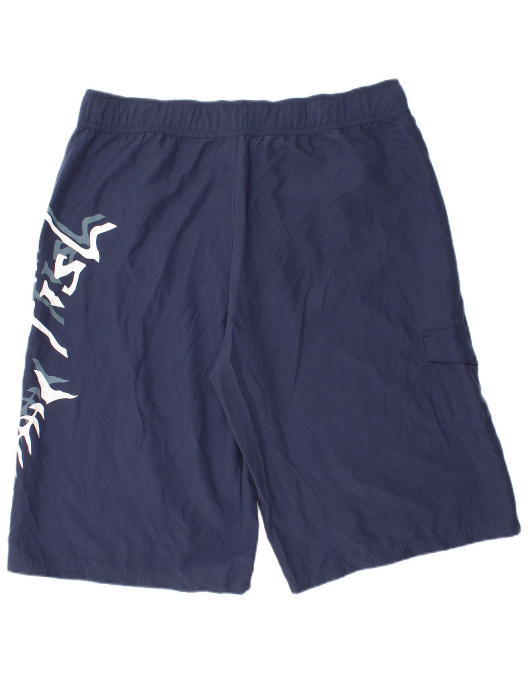 WEIRD FISH Mens Graphic Swimming Shorts XL Navy Blue Polyester