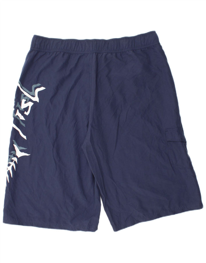 WEIRD FISH Mens Graphic Swimming Shorts XL Navy Blue Polyester