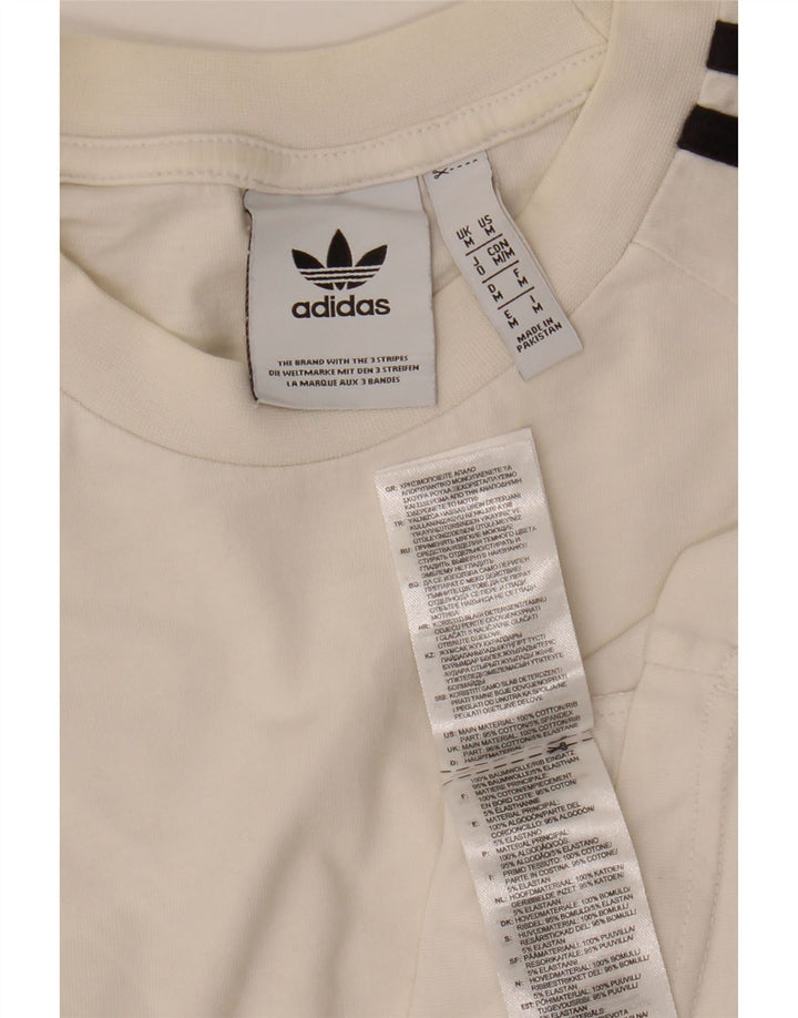 Adidas Mens Top Long Sleeve Medium White Cotton