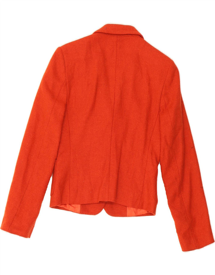 BENETTON Womens 2 Button Blazer Jacket IT 40 Small Orange Wool Vintage Benetton and Second-Hand Benetton from Messina Hembry 