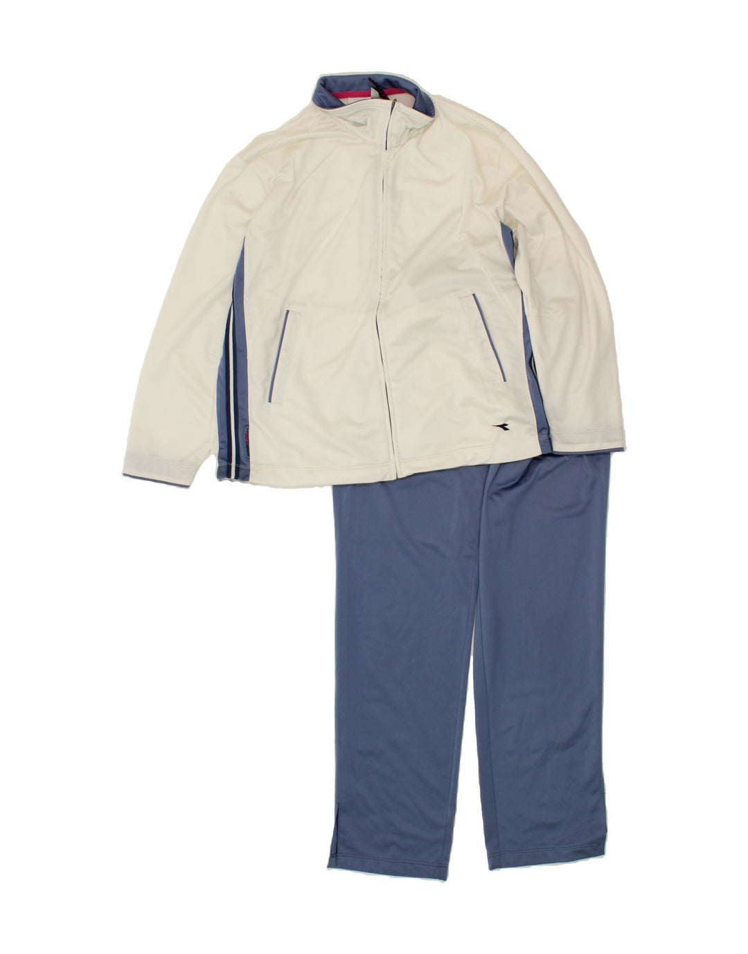 DIADORA Womens Full Tracksuit UK 14 Large White Colourblock Polyester Vintage Diadora and Second-Hand Diadora from Messina Hembry 