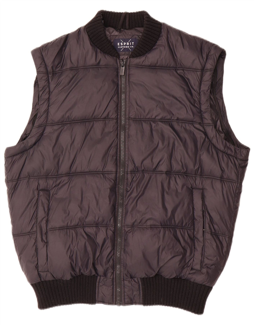Esprit Mens Padded Gilet UK 40 Large Black Polyester