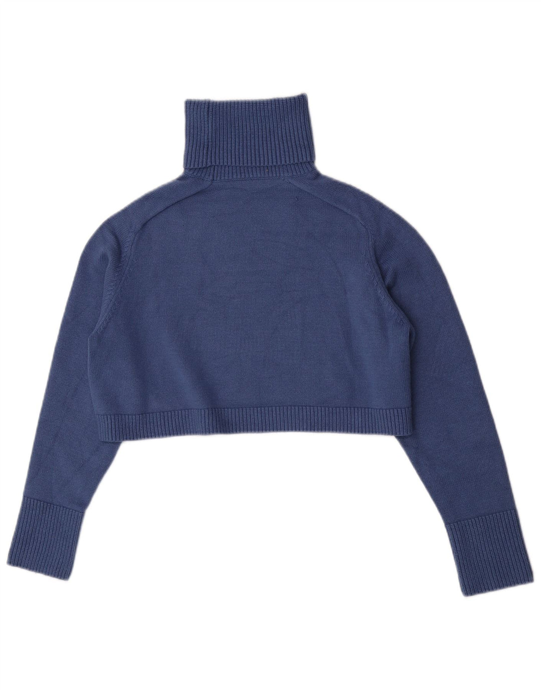 Zara Womens Oversized Crop Roll Neck Jumper Sweater UK 10 Small Blue