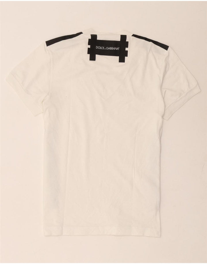 Dolce & Gabbana Womens Graphic T-Shirt Top IT 44 Medium White Colourblock