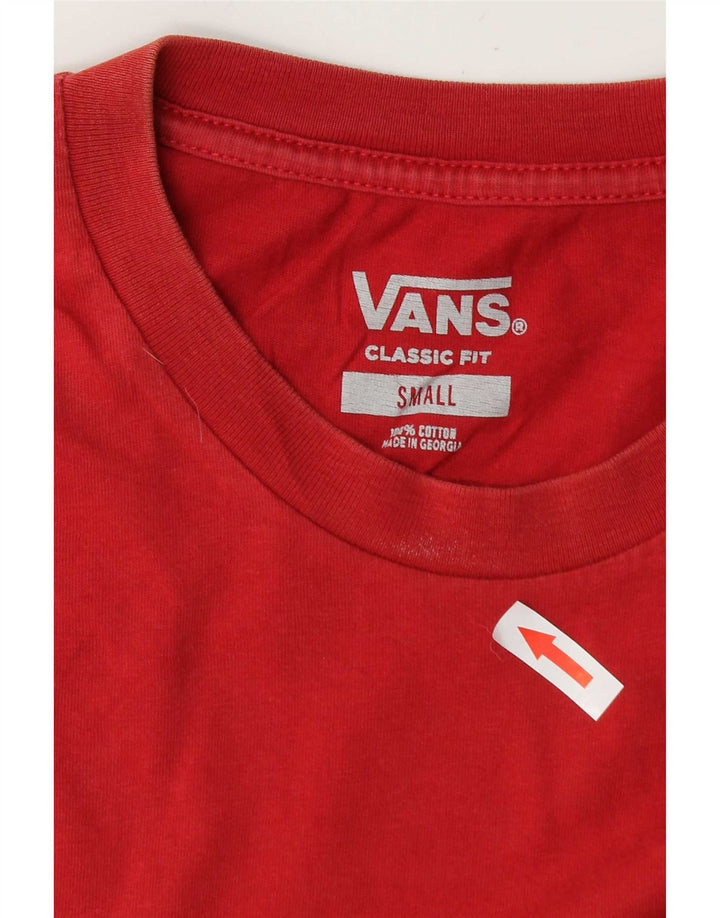 Vans Mens Classic Fit T-Shirt Top Small Red Cotton