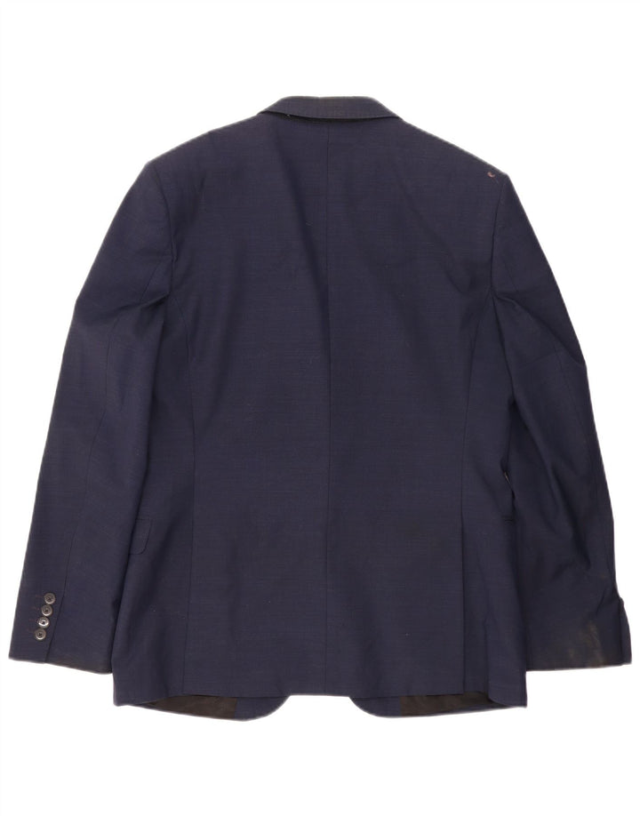 John Lewis Mens 2 Button Blazer Jacket UK 38 Medium Navy Blue Wool