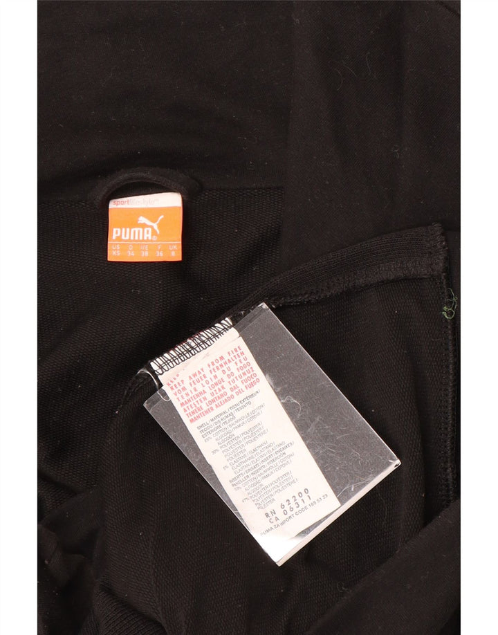 PUMA Womens Tracksuit Top Jacket UK 8 Small  Black Cotton
