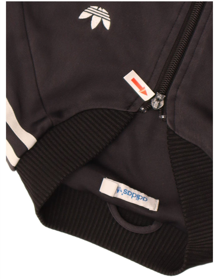 Adidas Womens Tracksuit Top Jacket EU 34 XS Black Nylon